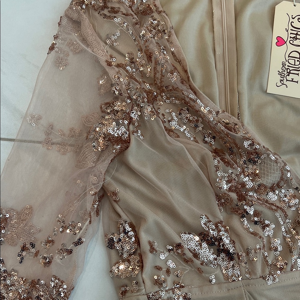 Glamorous Long Sleeve Sequin Dress - Picture 3 of 7